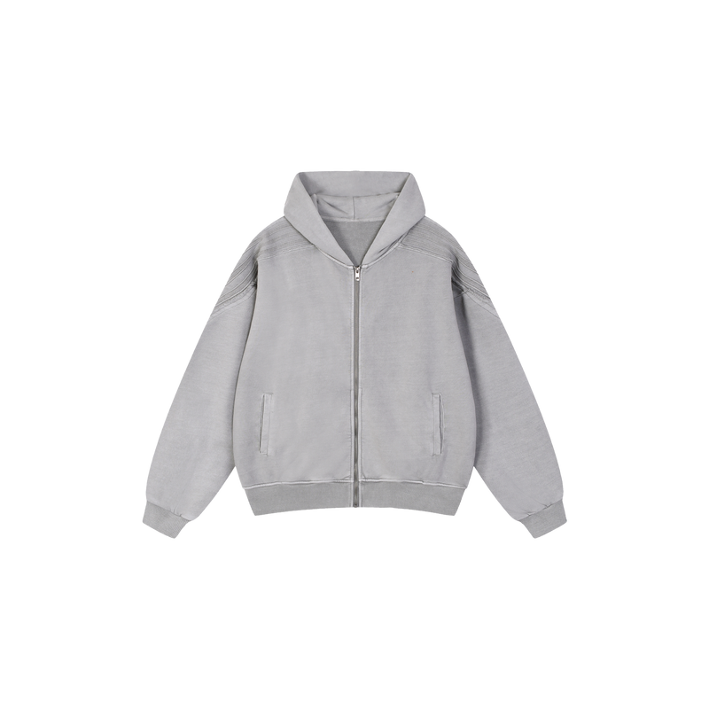 Sea Peoples Snow Washed Tape Trim Zip Up Hoodie